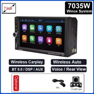 Pantalla para Jeep ESSGOO de 7 pulgadas, Reproductor Multimedia Android con CarPlay, Bluetooth y FM