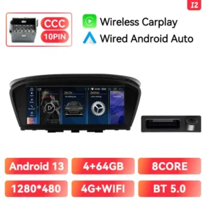 XONRICH-Radio Multimedia con GPS para coche, dispositivo con Android 14, 6GB, 128GB, CarPlay, para BMW serie 5, E60, E61, E63, E64, E90, E91, E92, E93, CCC, CIC