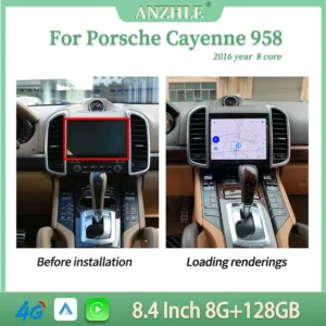 Pantalla para Porsche Cayenne 958 (2010-2018) con Android 12, CarPlay, 8,4 pulgadas, Radio inalámbrica y Menú OEM