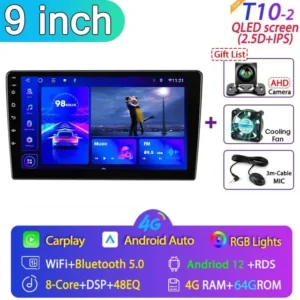 Radio Multimedia con GPS para coche, Pantallas para Kia con Android 12, Universal, 2DIN, Carplay, 9/10 pulgadas