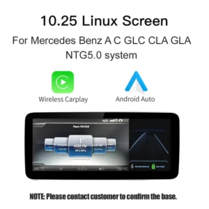 Pantalla táctil de 12,3" con Carplay/Android Auto inalámbrico para Mercedes Benz GLA, CLA, GLC, GLK, ML y más modelos