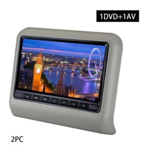 Reposacabezas para asiento trasero de coche, pantalla LCD, reproductor multimedia mp3/mp4, transmisor FM para juegos, Control remoto, Monitor de reproductor de DVD, 9 pulgadas - AliExpress 34 - Color : AV-DVD  Grey