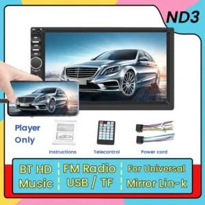 Reproductor Multimedia Universal para coche, Radio MP5 con pantalla táctil HD de 7 pulgadas, compatible con BT, SWC, cámara TF, radio FM, MirrorLink, carplay - AliExpress 34 - Color : ND3