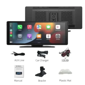 XUDA Universal 10,26 pulgadas Radio de coche Multimedia WIFI reproductor de vídeo inalámbrico Carplay y Android Auto para Apple o Android reproductor MP5 - AliExpress 34 - Color : 10.26 inch-Cam