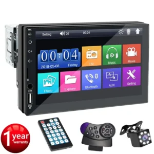 Radio con GPS para coche, reproductor Multimedia con pantalla táctil de 7 pulgadas, 1 Din, MP5, FM, ISO, entrada auxiliar de alimentación, Bluetooth, USB, Mirror Link, autorradio Universal - AliExpress 34 - Color : Control and Camera