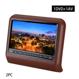 Reposacabezas para asiento trasero de coche, pantalla LCD, reproductor multimedia mp3/mp4, transmisor FM para juegos, Control remoto, Monitor de reproductor de DVD, 9 pulgadas - AliExpress 34 - Color : AV-DVD Brown