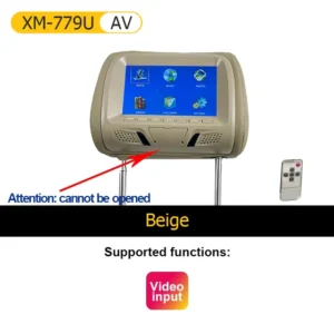 Monitor Universal para reposacabezas de coche, almohada para asiento trasero con pantalla LCD de 7 pulgadas para reproductor de DVD MP4 y MP5, compatible con AV/USB/SD/FM/auriculares/Bluetooth - AliExpress 34 - Color : AV Beige