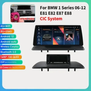 Radio Multimedia 10.33'' Android con GPS, Carplay y WiFi para BMW Serie 1 E87/E81/E82/E88 2006-2012, 1600x720, 8 Núcleos, 8+256GB