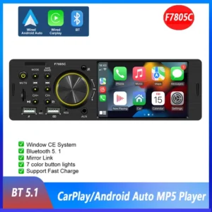 Ptopoyun-Radio con Bluetooth para coche, reproductor MP5 con cable, Carplay, TF, USB, receptor de Audio estéreo, unidad principal con pantalla táctil ISO de 4,1 pulgadas, 1DIN - AliExpress 34 - Color : CarPlay MP5 Player