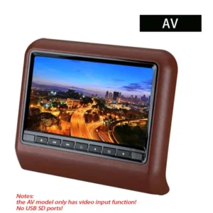 Reposacabezas para asiento trasero de coche, pantalla LCD, reproductor multimedia mp3/mp4, transmisor FM para juegos, Control remoto, Monitor de reproductor de DVD, 9 pulgadas - AliExpress 34 - Color : AV Brown