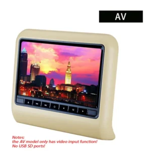 Reposacabezas para asiento trasero de coche, pantalla LCD, reproductor multimedia mp3/mp4, transmisor FM para juegos, Control remoto, Monitor de reproductor de DVD, 9 pulgadas - AliExpress 34 - Color : AV Beige