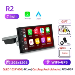 Radio Multimedia con GPS para coche, reproductor con Android 11, 7 pulgadas, 10 pulgadas, 8 núcleos, 1 DIN, CarPlay, 5G, Universal, unidad central, Audio estéreo, dvd - AliExpress 34 - Color : 7 R2 2 32G M CP Fr - Enviado desde : CHINA