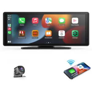 Carplay portátil universal para pantalla de coche, radio de coche, reproductor de vídeo WIFI multimedia, pantalla Carplay inalámbrica para Apple o Android - AliExpress 34 - Color : With Rear Camera
