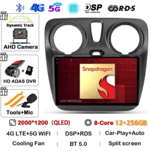 Android 14 Radio de coche Multimedia para Renault Lodgy Dacia Dokker 2012 2013 2014 - 2021 2 Din Autoradio Auto Carplay 4G WIFI estéreo - AliExpress 34 - Color : 2K 12G-256G CAM DVR