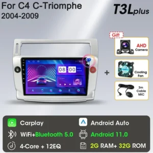 Reproductor Multimedia para coche, Radio estéreo con Android 12, 2DIN, Carplay inalámbrico, unidad principal de DVD, para Citroen C4, c-triomphe, c-quatre, 2004 - 2009 - AliExpress 34 - Color : T3L Plus (Silver) - Enviado desde : Polonia