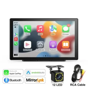 Reproductor de vídeo Multimedia Universal para coche, 9 pulgadas, inalámbrico, CarPlay, Android, Auto, para VW, Nissan, Toyota, pantalla táctil de Audio para coche - AliExpress 34 - Color : PAD9 12LED