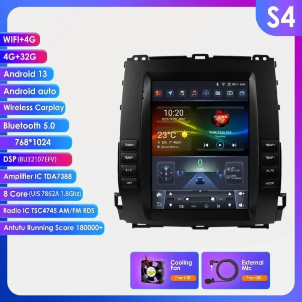 Radio de coche Android para Toyota Land Cruiser Prado 120 2002-2009 Lexus GX470 pantalla Vertical Multimedia Carplay reproductor automático Android - AliExpress 34 - Enviado desde : España - Color : S4 (8Core 4G 32G)