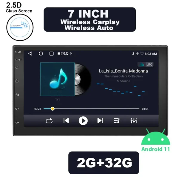 ESSGOO-reproductor Multimedia con Android y navegación GPS para coche, con 2 Din Carplay autorradio, 4G, 64G, vídeo, 7, 9, 10 pulgadas, FM, WIFI, para Nissan, Kia, Honda, VW, Hyundai T - AliExpress 34 - Color : 7inch 2G 32G