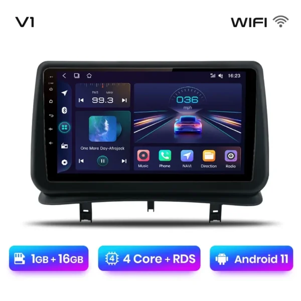 Junsun-reproductor multimedia con Android para coche, inalámbrico con CarPlay autorradio, RDS, 4G, WiFi, para Renault Clio 3, 2005, 2006, 2007, 2008, 2009, 2010-2014 - Color : V1 (1GB 16GB) - Enviado desde : Francia