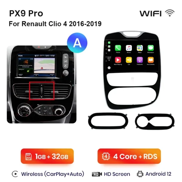 AWESAFE-autorradio inalámbrico para coche, dispositivo con Android, CarPlay, GPS, DSP, RDS, para Renault Clio 4, 2012, 2013, 2014, 2015, 2016, 2017, 2018, 2019 - AliExpress 34 - Color : WIFI 1GB-32GB A-2 - Enviado desde : PL