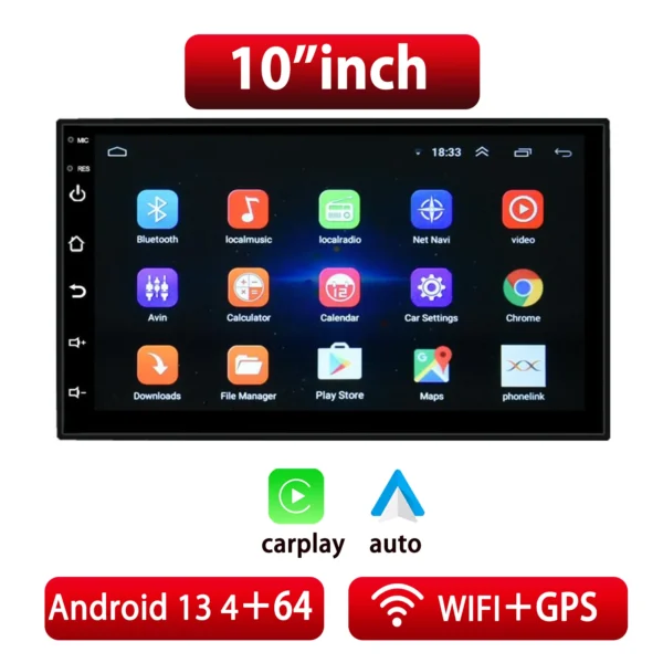 ESSGOO-reproductor Multimedia con Android y navegación GPS para coche, con 2 Din Carplay autorradio, 4G, 64G, vídeo, 7, 9, 10 pulgadas, FM, WIFI, para Nissan, Kia, Honda, VW, Hyundai T - AliExpress 34 - Color : 10inch 4G 64G