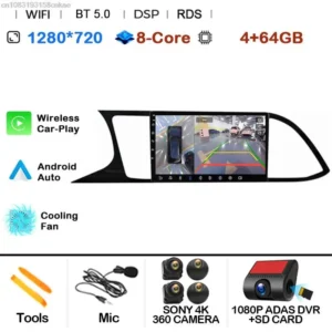 Radio de coche para Seat Leon 3 MK3 MK 3 2012 - 2020 pantalla PS navegación 4G WIFI DSP BT Carplay Android 14 reproductor de vídeo 2 Din sin DVD - AliExpress 34 - Color : 4G-64G 360 DVR