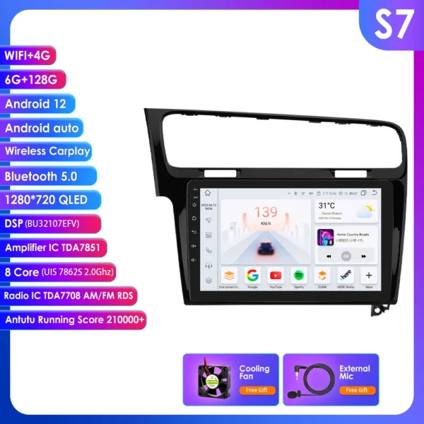 10,1 ''10,33'' 7862 CarPlay 4G 2 Din Android para Volkswagen Golf 7 2013-2017 Radio de coche reproductor de vídeo Multimedia Autoradio estéreo - AliExpress 34 - Color : S7 (UV Bright Black) - Enviado desde : España