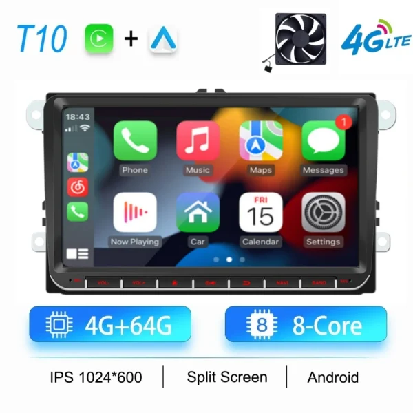 Radio de coche 2Din Android para Volkswagen Golf 5 6 Polo Passat B6 B7 CC Skoda Jetta Universal Multimedia Carplay Wifi navegación GPS - AliExpress 34 - Color : 9inch 4G 64G